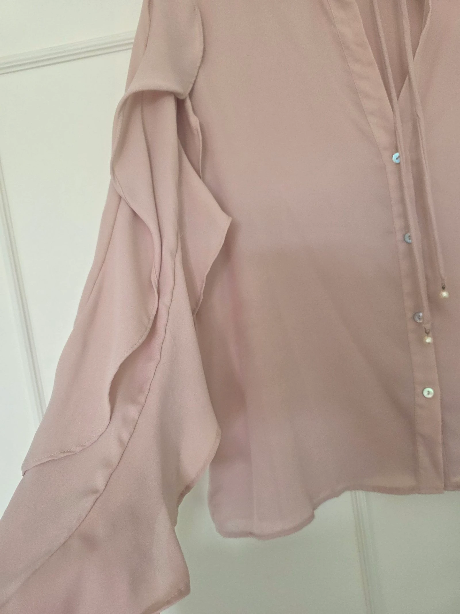 Old Pink Frilly Blouse | Zara | Size XL – photo 3